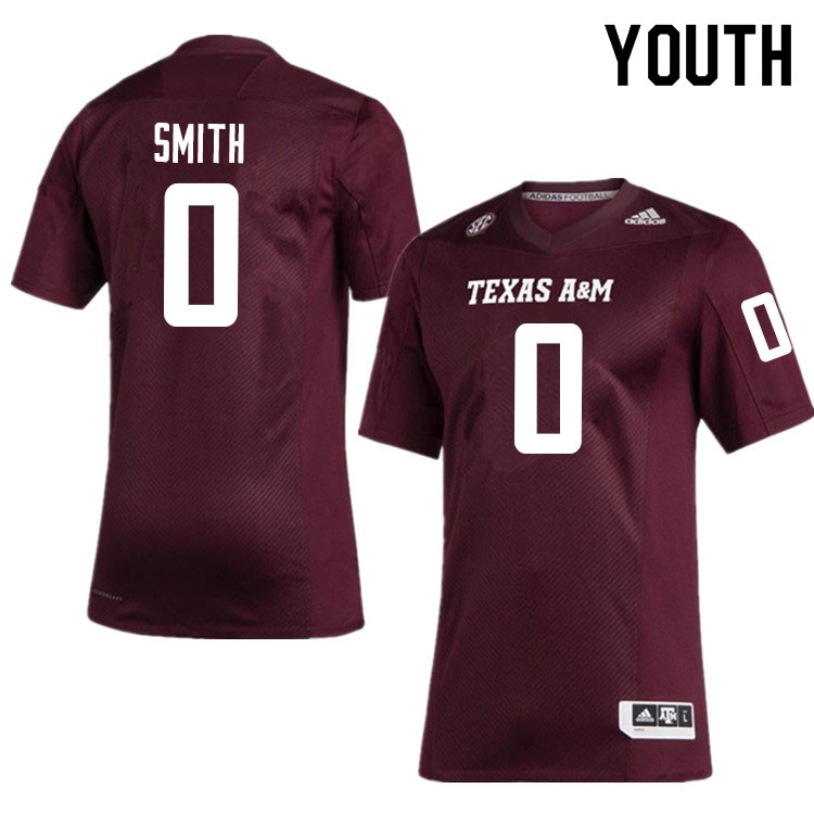 Youth #0 Ainias Smith Texas A&M Aggies College Football Jerseys Sale-Maroon
